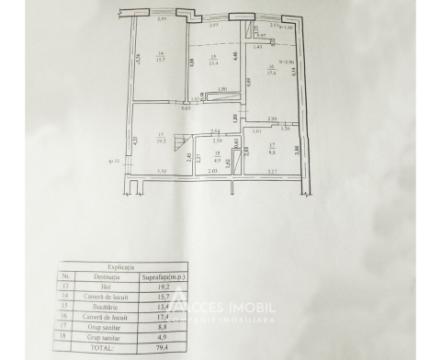 Новострой! Центр, ул. Моара Рошие, 3 комнаты + гостиная. Белый Вариант!: 18