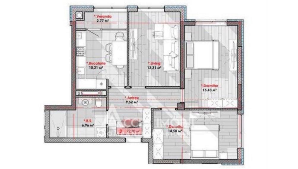 SMART HOME! Lagmar! Râșcani, str. Tudor Vladimirescu, 3 camere. Variantă albă!: 3