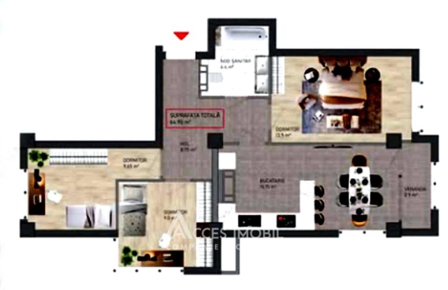 Sky House! Botanica, str. Băcioii Noi, 3 camere! Varianta Albă!: 8