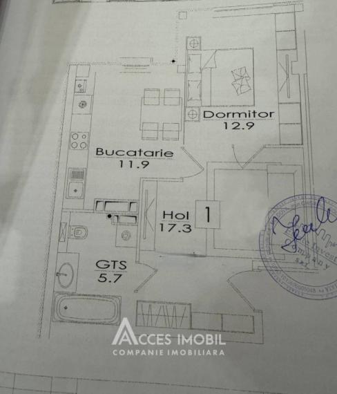 ESTATE BellaVista! str. Durlești, Dumbrava, 1 cameră + living. Varianta albă!: 7