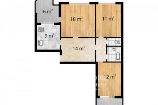 Ботаника, бул. Дачия, 3 комнаты. 143 Серия! Середина дома!: 12