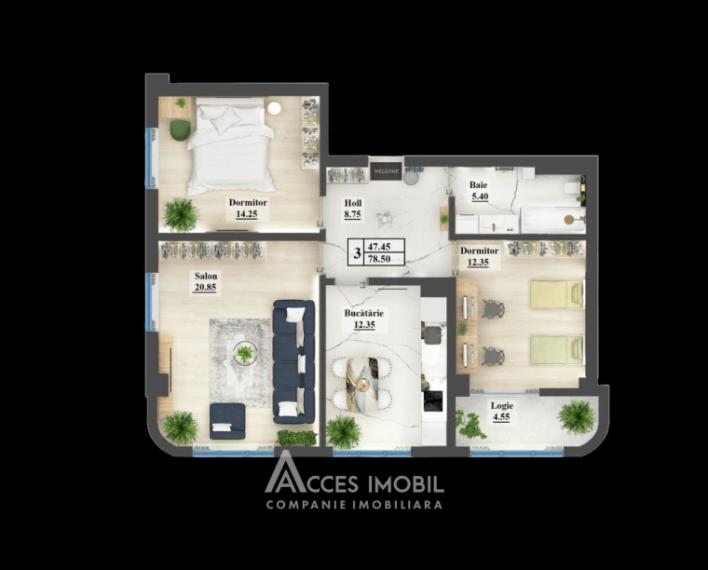 Inamstro! Ciocana, str. Ion Dumeniuc, 3 camere + living. Variantă albă!: 2