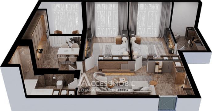 Bloc Nou! Durlești, str. Regina Elizabeta, 2 camere + living. Variantă albă!: 1