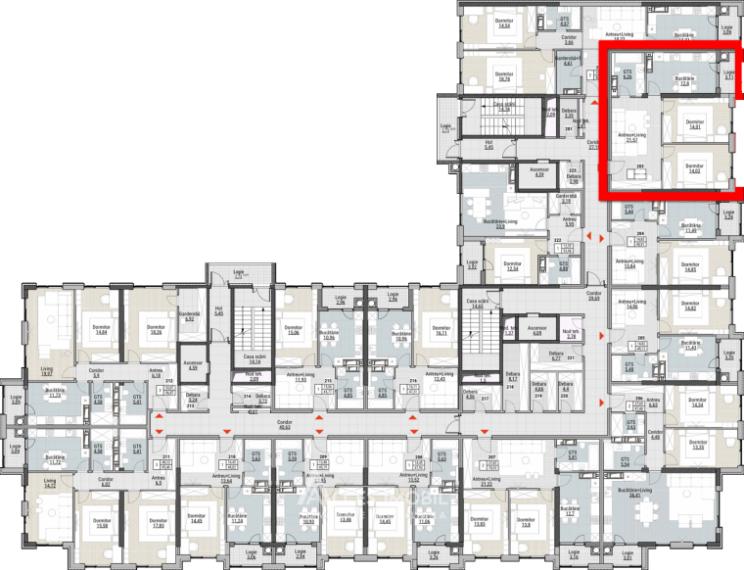 Bloc Nou! Durlești, str. Regina Elizabeta, 2 camere + living. Variantă albă!: 3