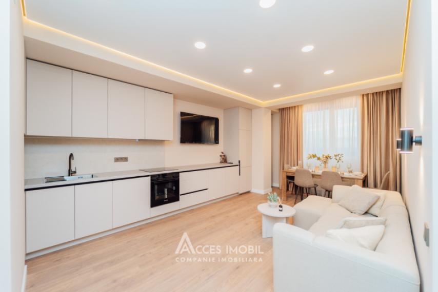 Bloc Nou! str. Cartușa, Durlești, 2 camere + living. Euroreparație!: 0