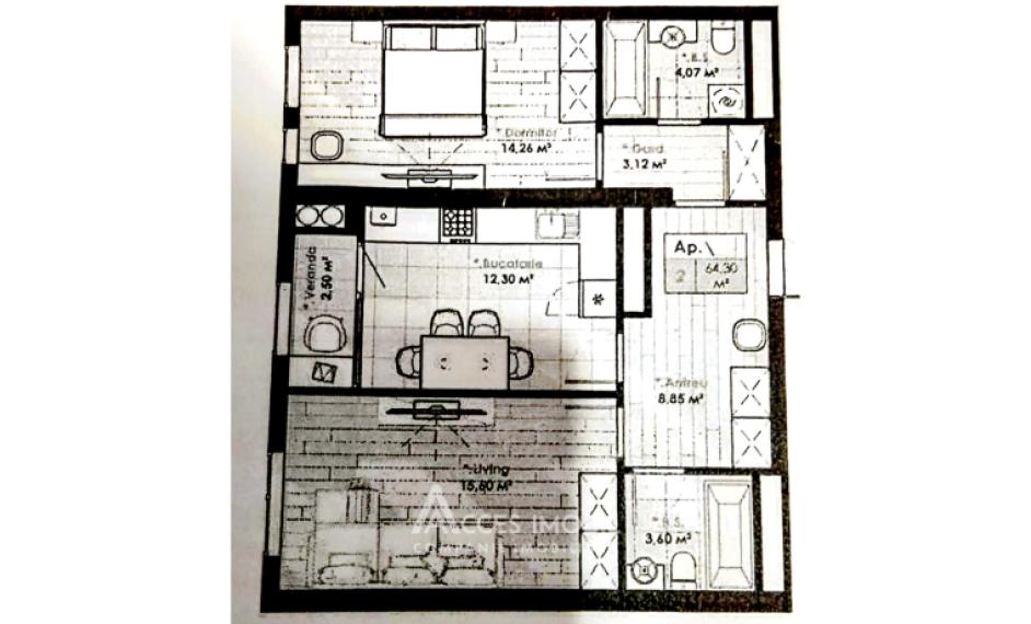 SMART HOME! Lagmar! Râșcani, str. Calea Moșilor, 2 camere. Variantă albă!: 1