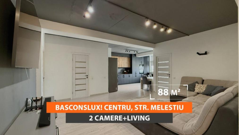 Basconslux! Bloc Nou! Centru, str. Melestiu, 2 camere + living! Euroreparație!: 0