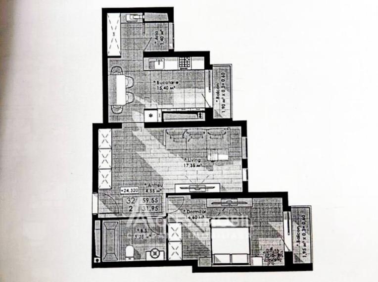 Lagmar! str. Cornești, Râșcani, 2 camere. Variantă albă!: 1