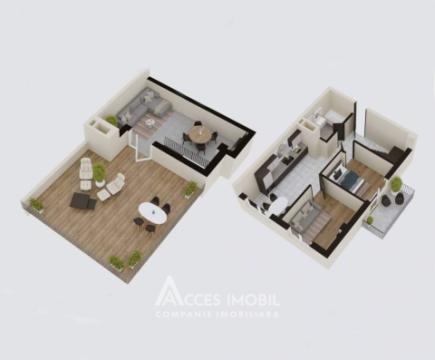 Penthouse! Bloc Nou! Durlești, str. Atelierilor, 2 camere + living! Variantă albă!: 12