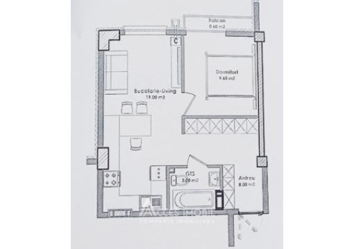 Nicons! Bloc Nou! Durlești, str. Cartușa, 1 cameră + living. Variantă albă!: 2