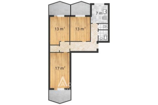 Ботаника, бул. Траян, 3 комнаты! Серия Варница! Двустороннее расположение!: 14