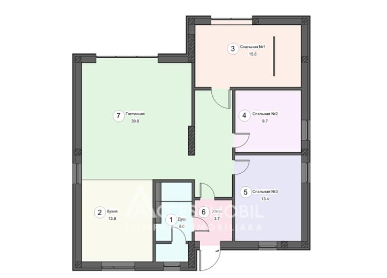 Дом, Вадул-луй-Водэ, ул. Теилор, 100м2 + 6 сот! Белый вариант!: 13