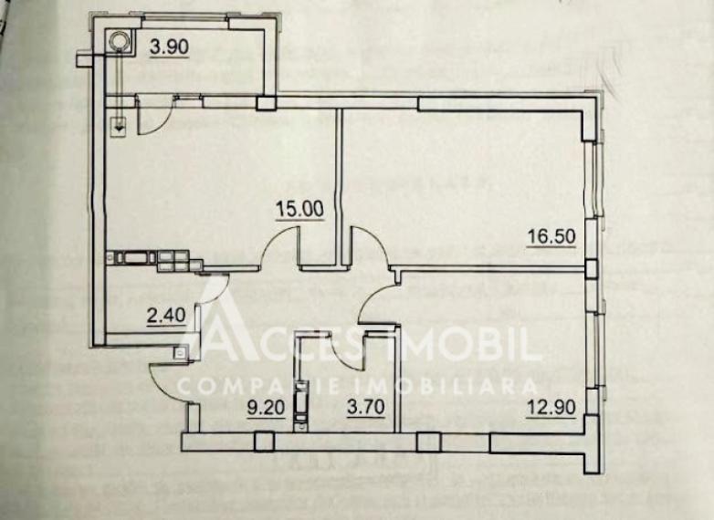 Bloc Nou! Poșta Veche, str Iazului, 2 camere. Variantă albă!: 1