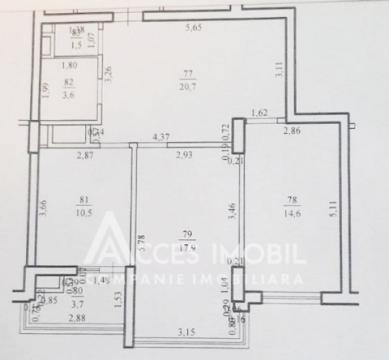 Exfactor! Buiucani, str. I. Buzdugan, 2 camere + living. Variantă albă!: 1