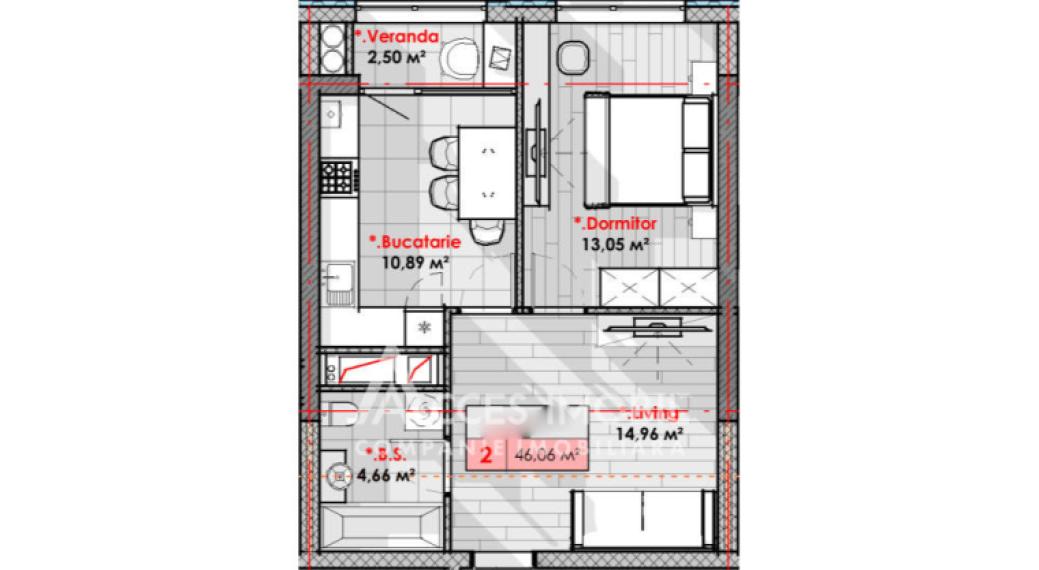 SMART HOME! Lagmar! Râșcani, str. Calea Moșilor, 1 cameră + living. Variantă albă!: 3