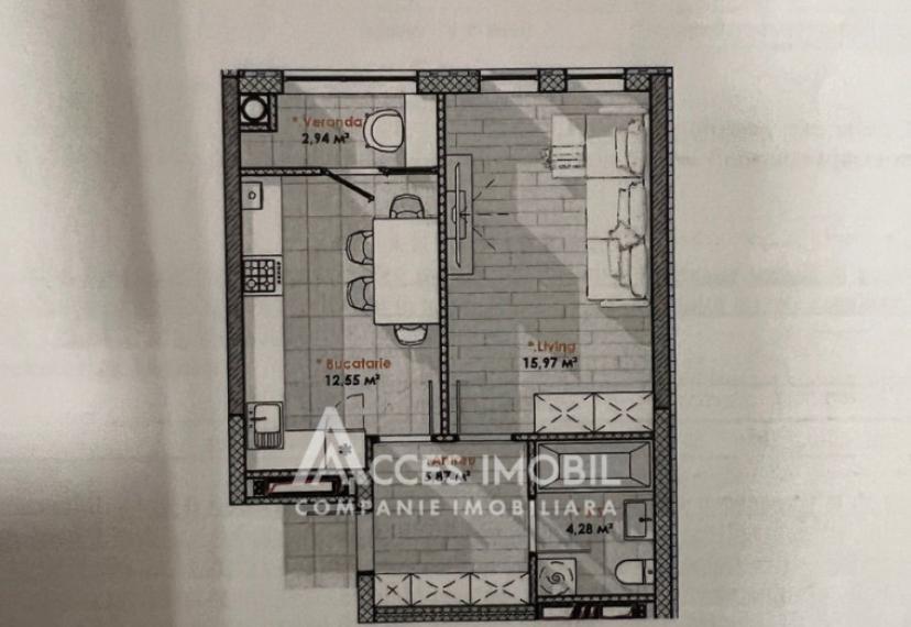 Lagmar! Cartierul rezidențial SOLARIS! Bloc Nou! Telecentru, șos. Hâncești, 1 cameră! Variantă albă!: 3