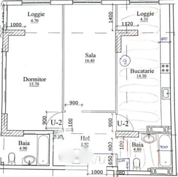 Inamstro! str. Ioana Radu, Buiucani, 2 camere + living. Variantă albă!: 2