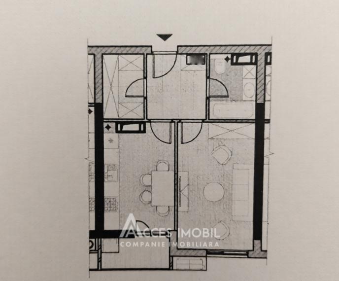 Bloc Nou! Durlești, str. Regina Elisabeta, 1 cameră + living. Variantă albă!: 3