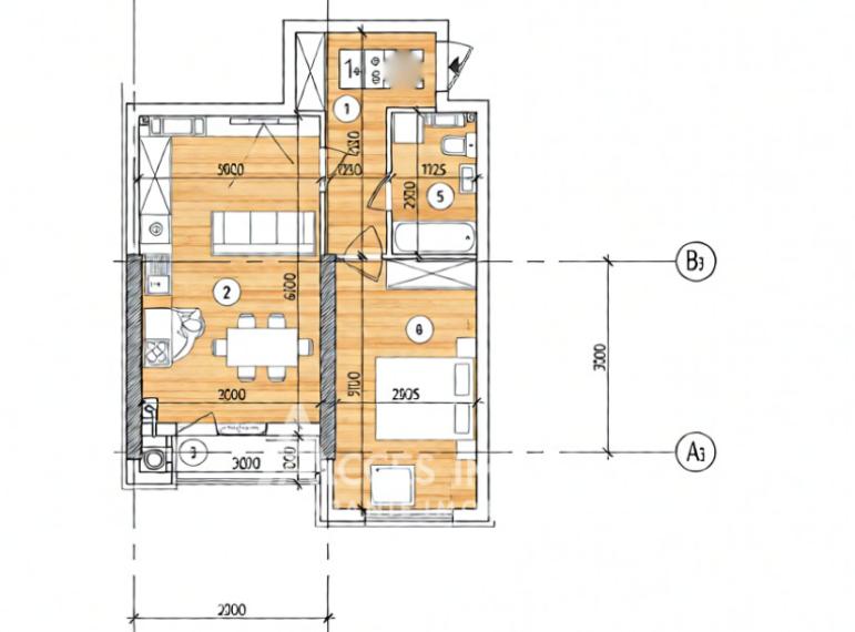 NG Invest! Durlești, str. Nicolae Dimo, 1 cameră + living. Variantă albă!: 2