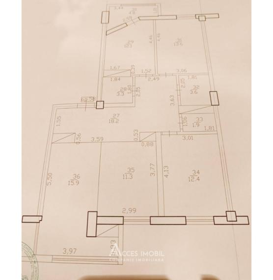 Dansicons! str. N. Costin, Buiucani, 3 camere + living. Variantă albă! Debara inclusă în preț!: 2