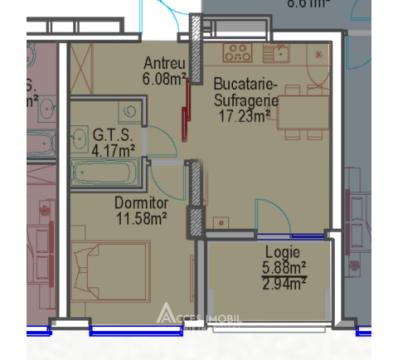 Bloc Nou! Durlești, str. Cartușa, 1 cameră + living. Variantă albă!: 3