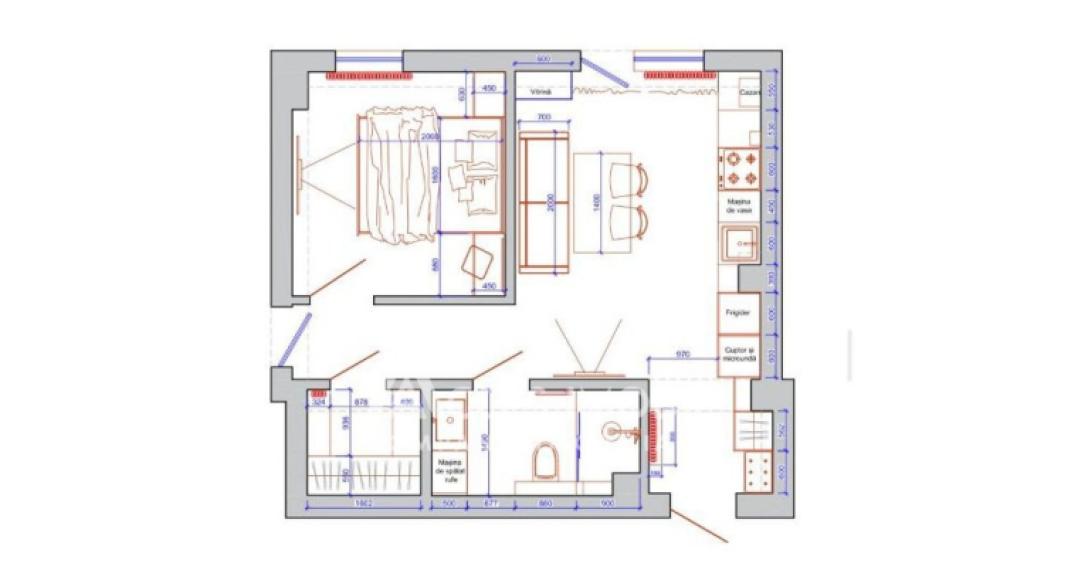 Satul German! Botanica, str. Europa, 1 cameră. Variantă Albă!: 16