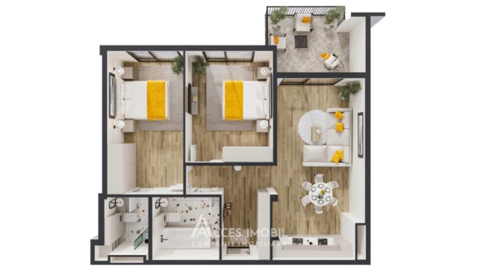 Solomon Construct! Grenoble Residence! Botanica, str. Grenoble, 2 camere.: 15