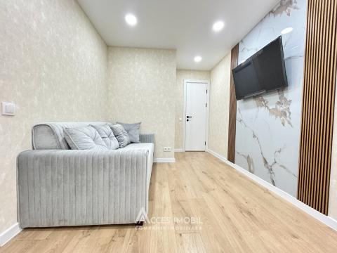 Râșcani, str. Andrei Saharov/N. Dimo, 2 camere + living. Euroreparație! + Terasă!: 2