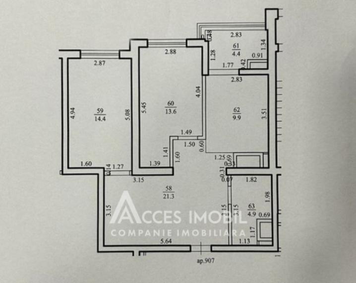 Exfactor! Buiucani, str. Vasile Lupu, 2 camere. Variantă Albă!: 1