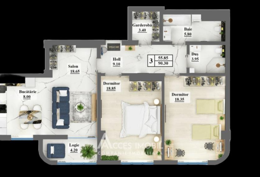 Inamstro! Ciocana, str. I. Dumeniuc, 2 camere + living. Variantă Albă!: 1