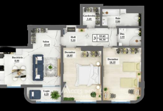 Inamstro! Ciocana, str. I. Dumeniuc, 2 camere + living. Variantă Albă!: 1