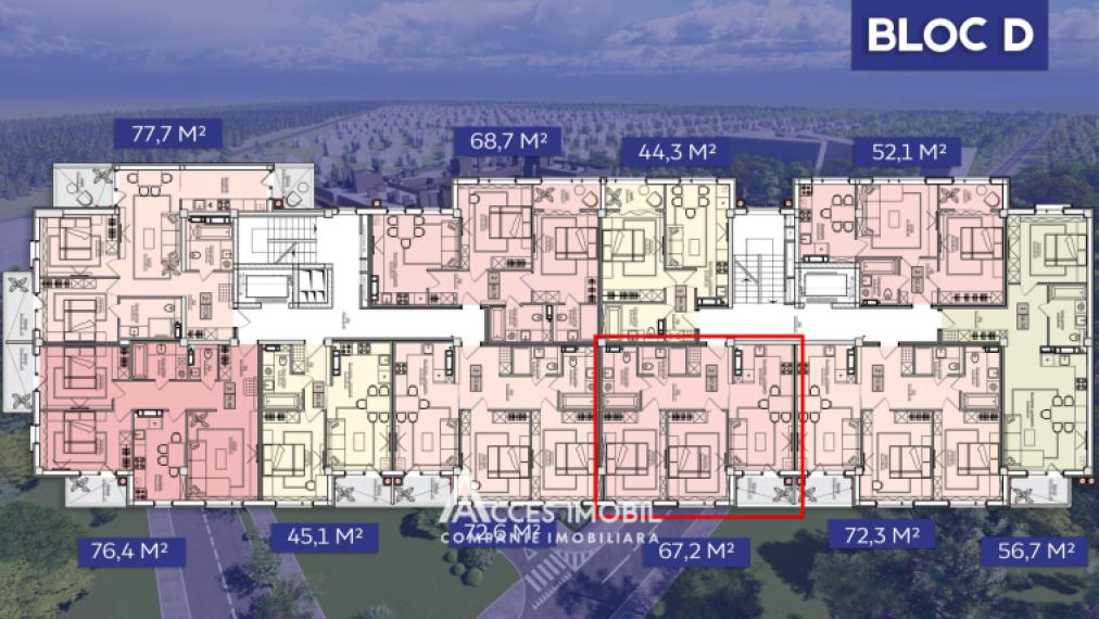 ESTATE BellaVista! str. Durlești, Dumbrava, 2 camere. Varianta albă!: 4