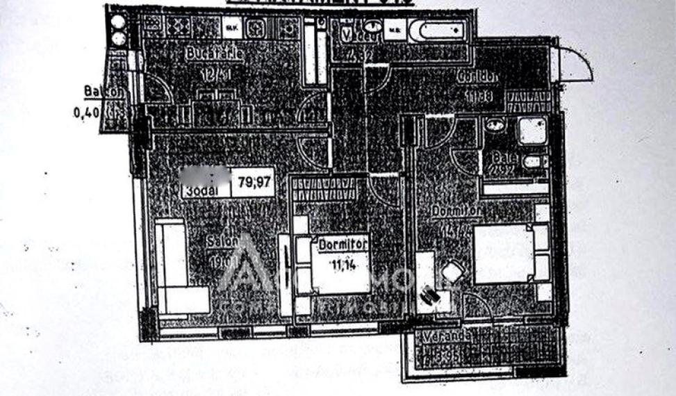 Lagmar Cluj! str. Ceucari, Poșta Veche, 3 camere + living. Variantă albă!: 1