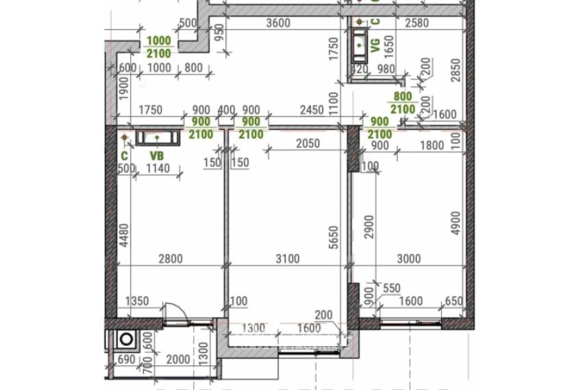 Bloc Nou! Durlești, str. Regina Elisabeta, 2 camere + living. Varianta albă!: 6