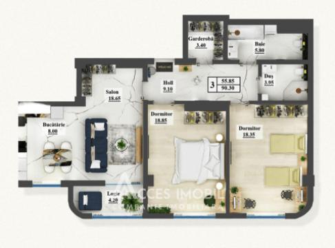 Inamstro! Ciocana, str. I. Dumeniuc, 3 camere. Variantă Albă!: 1