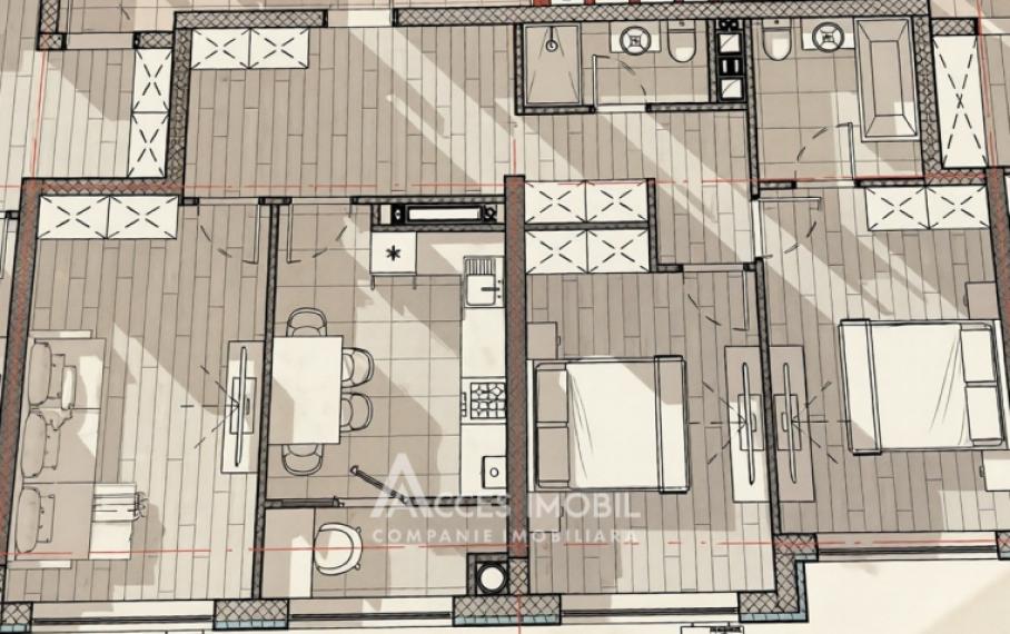 Lagmar! Cartierul rezidențial SOLARIS! Bloc Nou! Telecentru, șos. Hâncești, 3 camere! Variantă albă!: 7