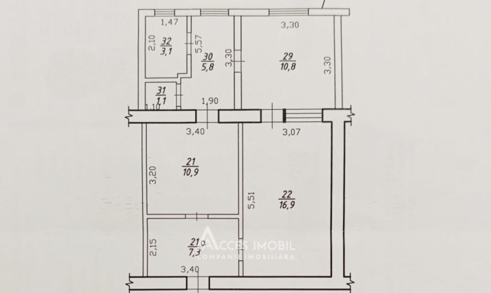 Botanica, str. Burebista, 2 camere + living. Localizare de mijloc!: 16