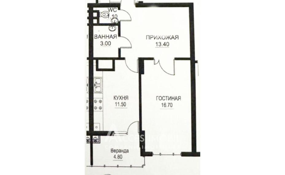 Exfactor! New Block! Buiucani, I. Buzdugan street, 1 room + living.White variant!: 2