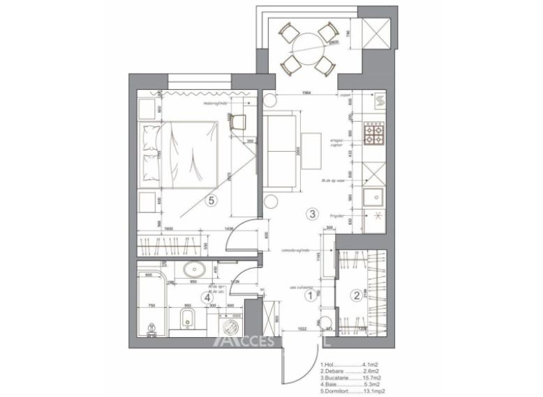 Astercon! Durlesti street, Dumbrava, 1 rooms + living. White version!: 14