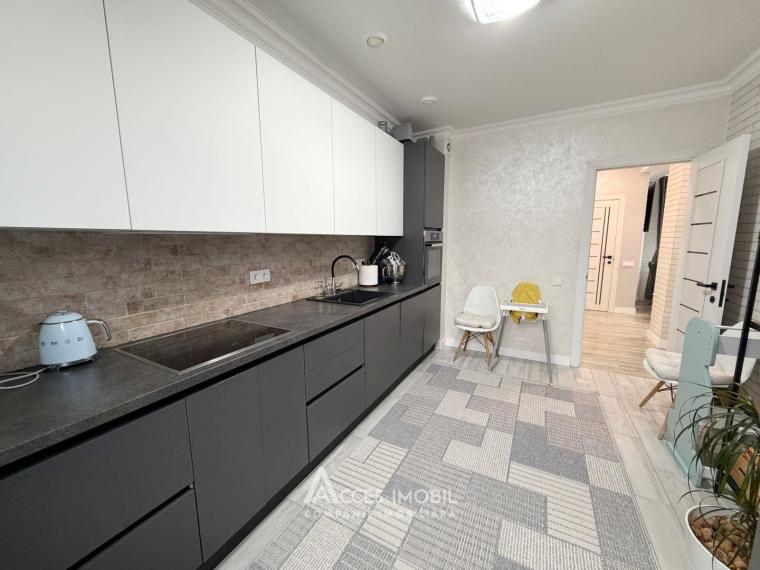 Bloc Nou! Centru, str. Tighina, 2 camere + living! De mijloc! Euroreparație!: 4