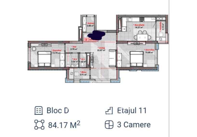 SMART HOME! Lagmar!  Râșcani, str. Calea Moșilor, 3 camere + living. Variantă albă!: 1