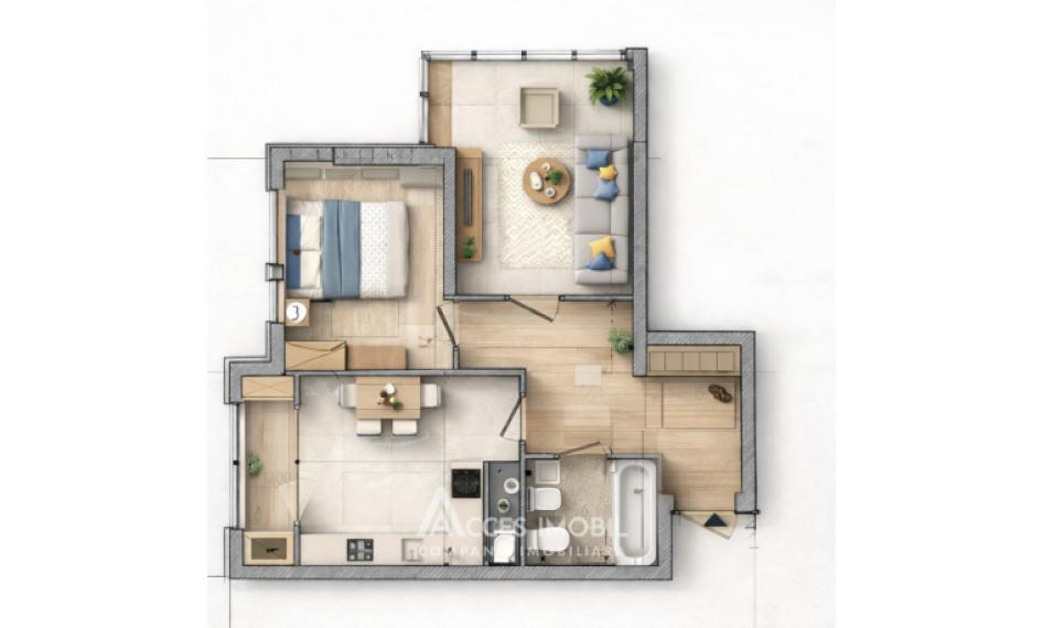 SkyHouse! Botanica, șos. Muncești, 2 camere! Variantă Albă! Cu priveliște foarte frumoasă!: 4