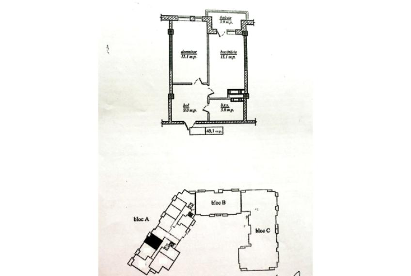 Poliprim-Grup! Durlești, str. Nicolae Dimo, 1 cameră + living. Variantă albă!: 5