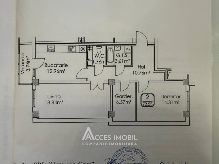 Astercon! Centru, str. Melestiu, 2 camere! Euroreparație! În apropiere de Valea Trandafirilor!: 20