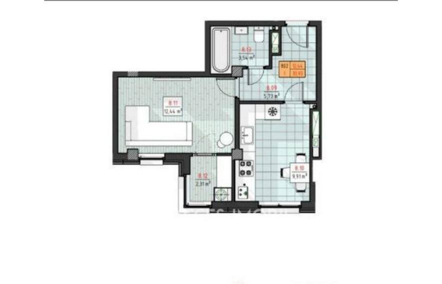 Bloc nou! Telecentru, str. Ialoveni, 1 cameră + living. Varianta Albă!: 4