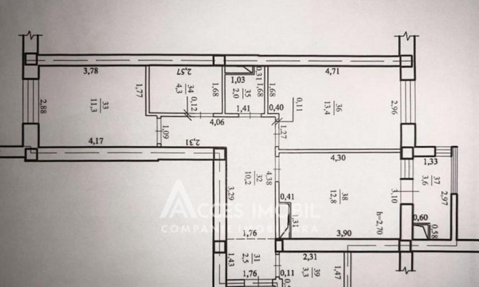 Astercon! Dumbrava, str. Durlești, 2 camere + living. Variantă albă!: 9