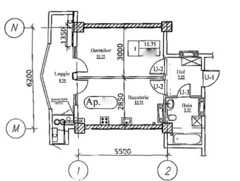 Newton House! Botanica, str. Grădina Botanică, 1 cameră + living. Variantă Albă!: 1