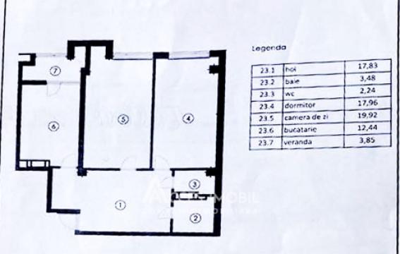 Bloc Nou! str. Calea Basarabiei, Cricova, 2 camere + living! Varianta albă!: 3