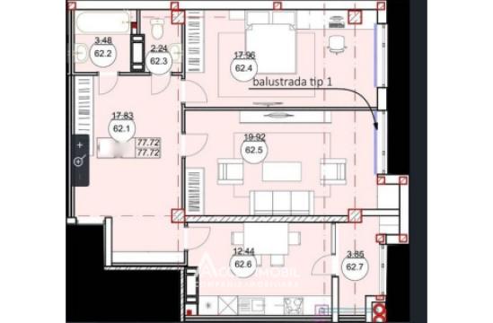 Bloc Nou! str. Calea Basarabiei, Cricova, 2 camere + living! Varianta albă!: 4