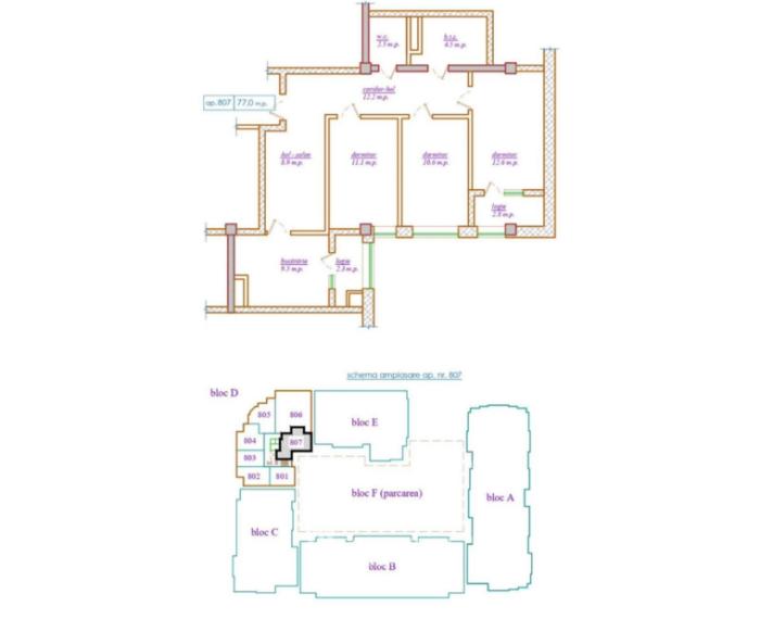 Bloc Nou! Durlești, str. Cartușa, 3 camere + living. Variantă albă!: 3